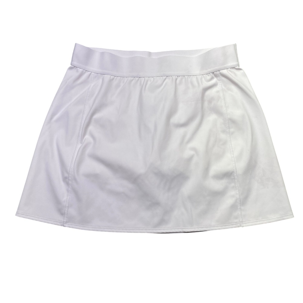 TnAction White Tennis Skirt Athletic Skort‎ Pleated Sporty Athleisure Size L